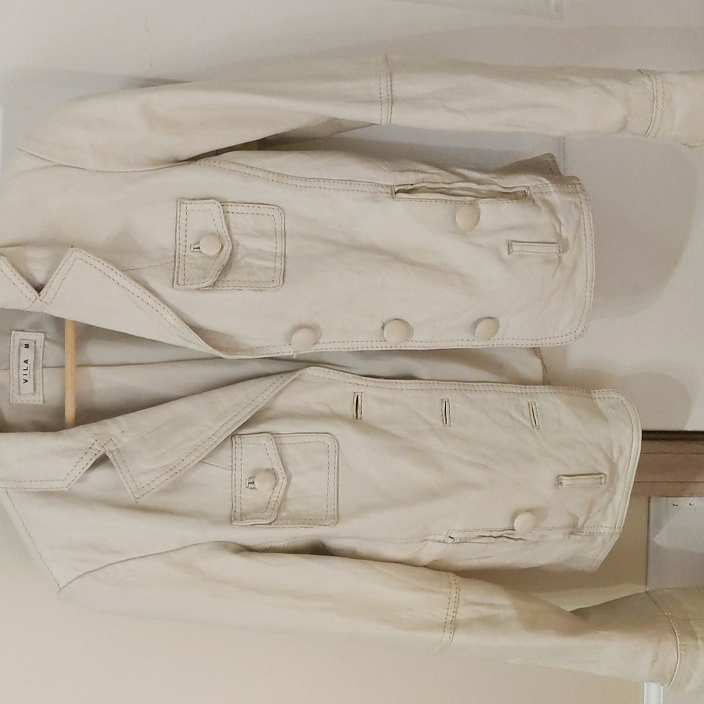 Off White Vintage Leather Jacket